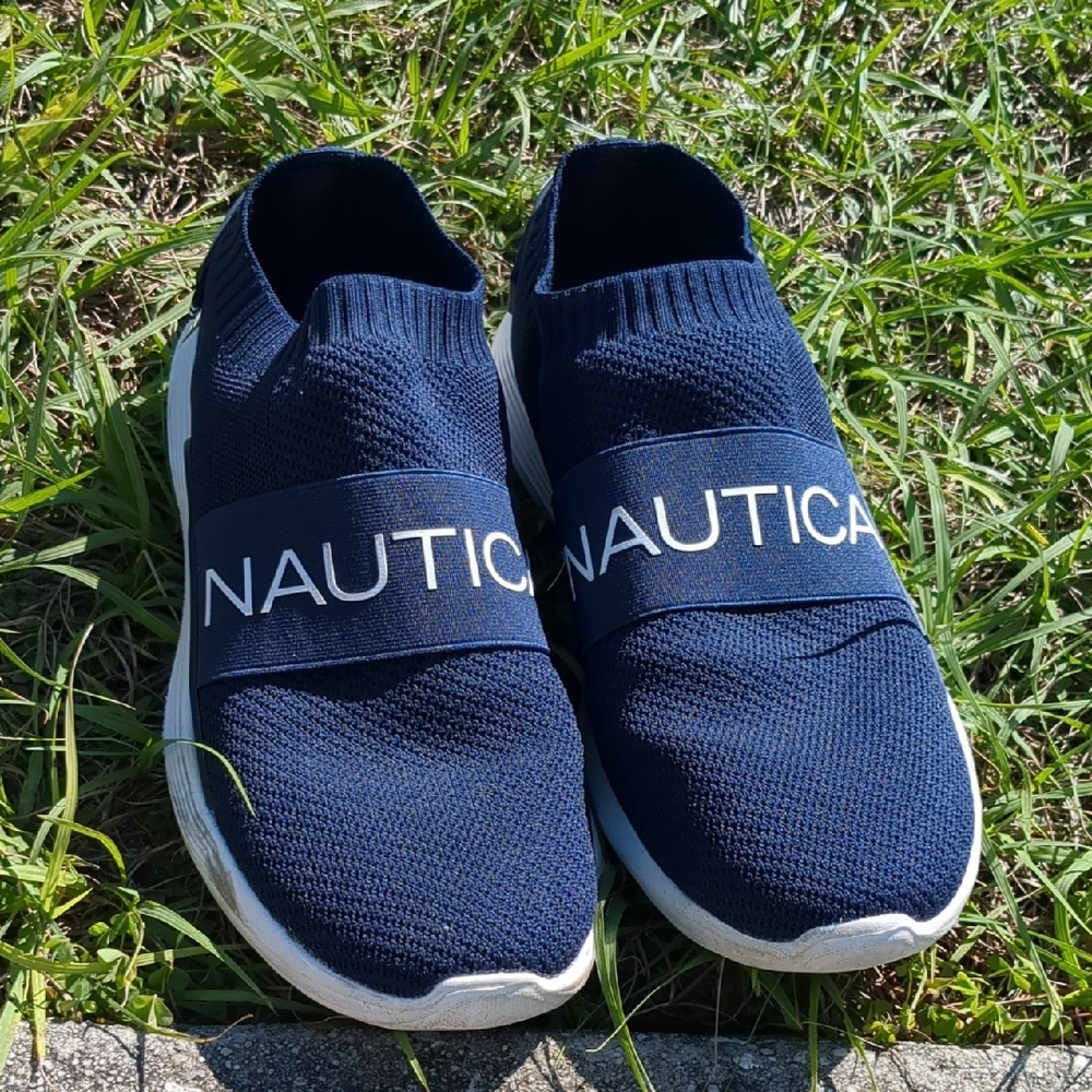 Nautica Dark Blue Knit Slip-Ons